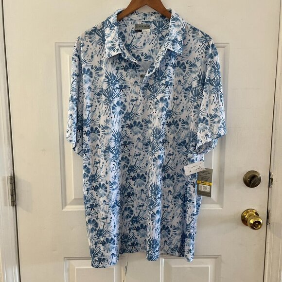 Pga Tour Men's Tie-Dyed Fireworks Print Performance Golf Polo Shirt Sz XXL - Picture 1 of 11